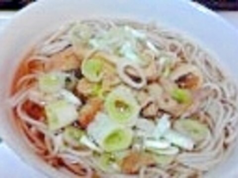 残った肉豆腐で、美味しいきのこ蕎麦♪